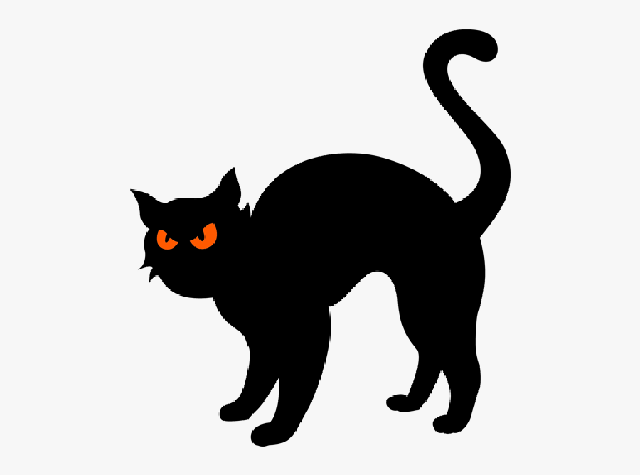 Black Cat Clipart - Halloween Black Cat Clipart, Transparent Clipart
