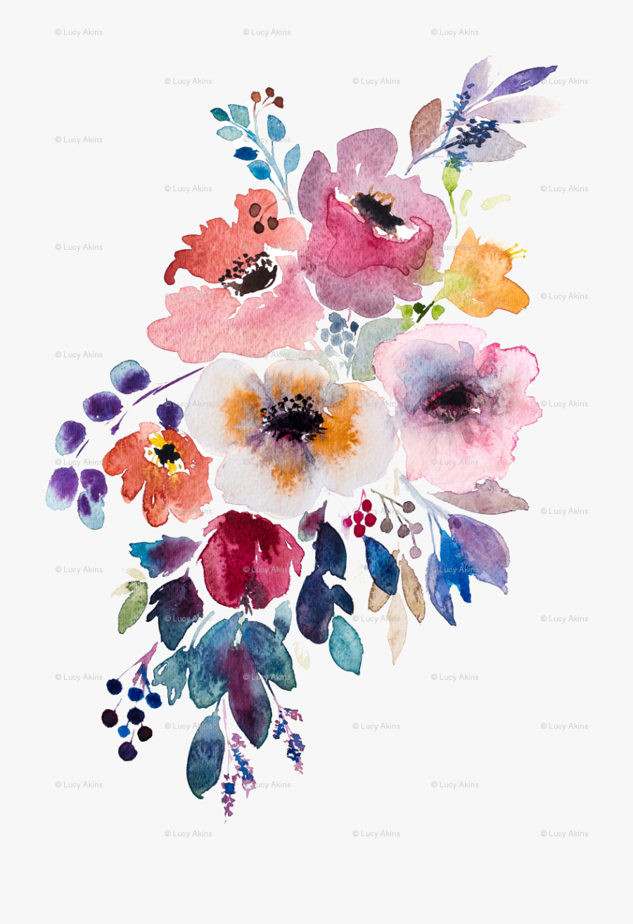 Camper Clipart Watercolor - Watercolor Flowers Png Free, Transparent Clipart