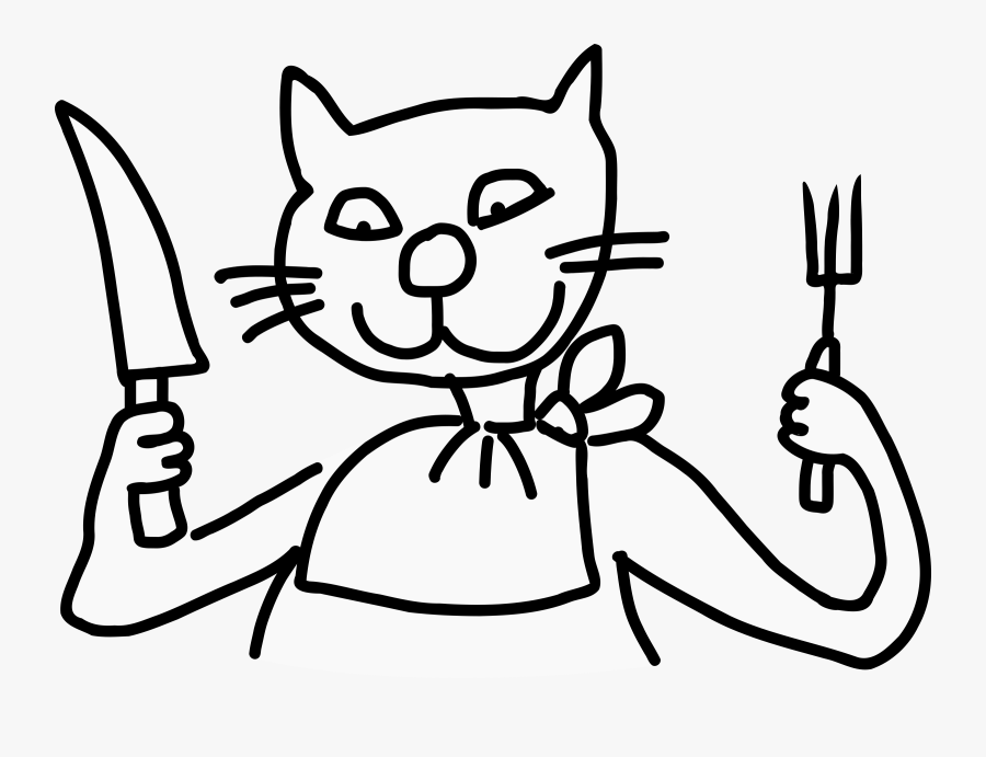 Cat Eating Clip Art Freeuse - Cat Eating Bird Cartoon, Transparent Clipart
