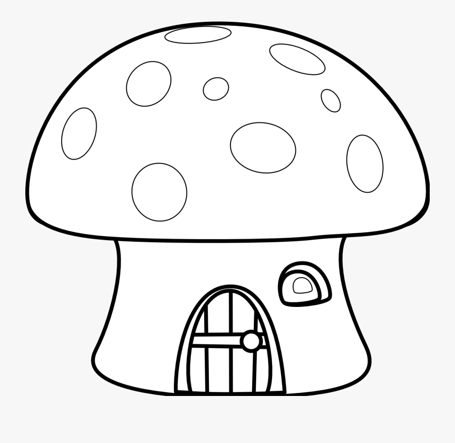 Mushroom Clip Art Clipart Photo - Mushroom House Clipart Black And White, Transparent Clipart