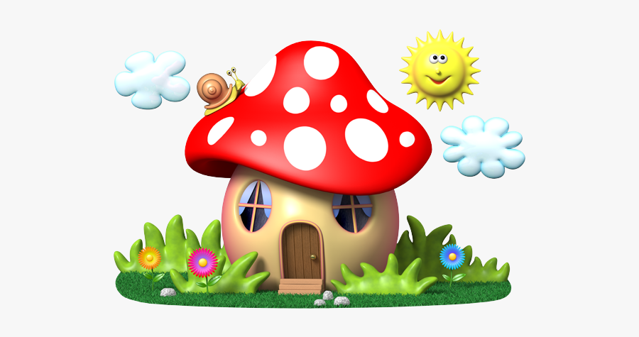 Mushroom,cartoon,clip - Mushroom House Clipart, Transparent Clipart