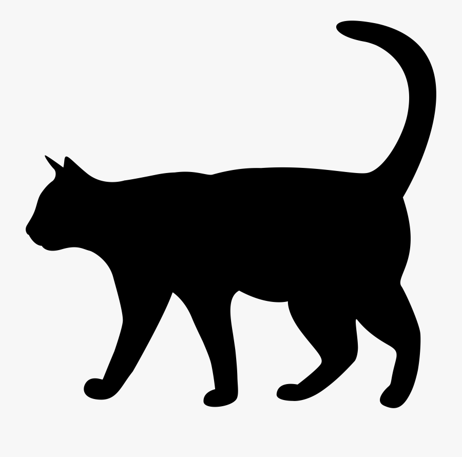 Cat Silhouette Png Transparent Clip Art Image, Transparent Clipart