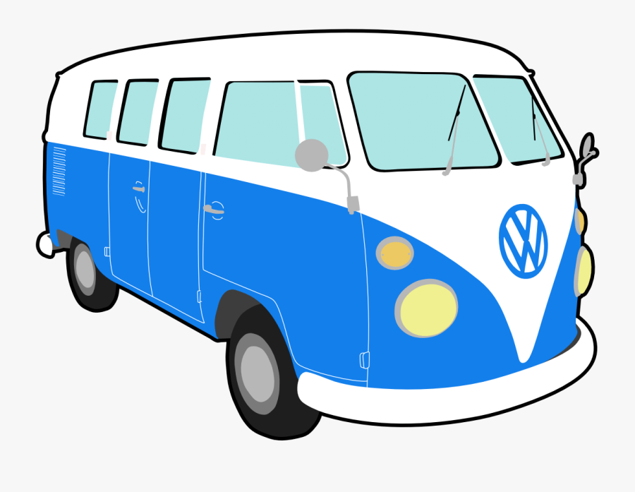 Vw Van Clipart - Transparent Hippie Bus Cartoon, Transparent Clipart