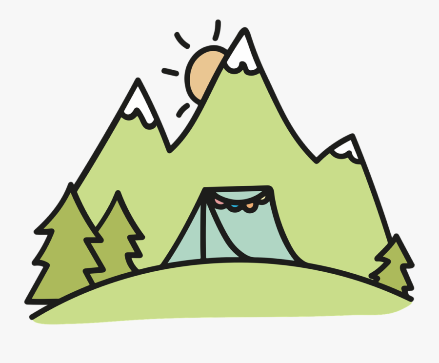 Line Art,grass,leaf - Mountains Camping Clip Art, Transparent Clipart
