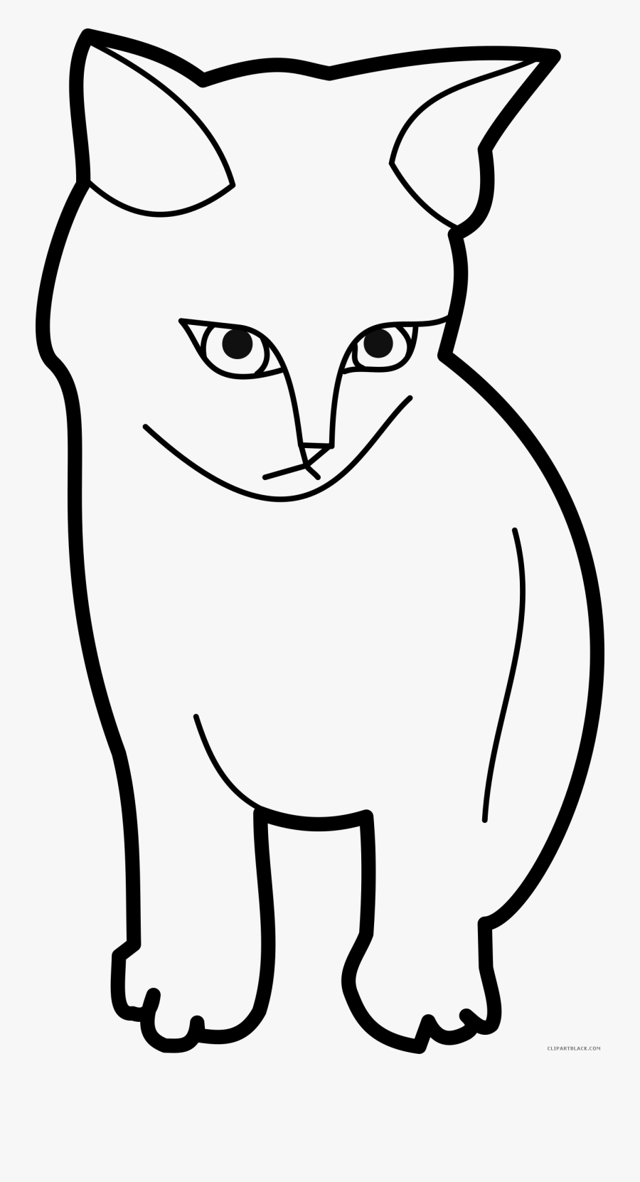 Cat Outline Animal Free Black White Clipart Images Black