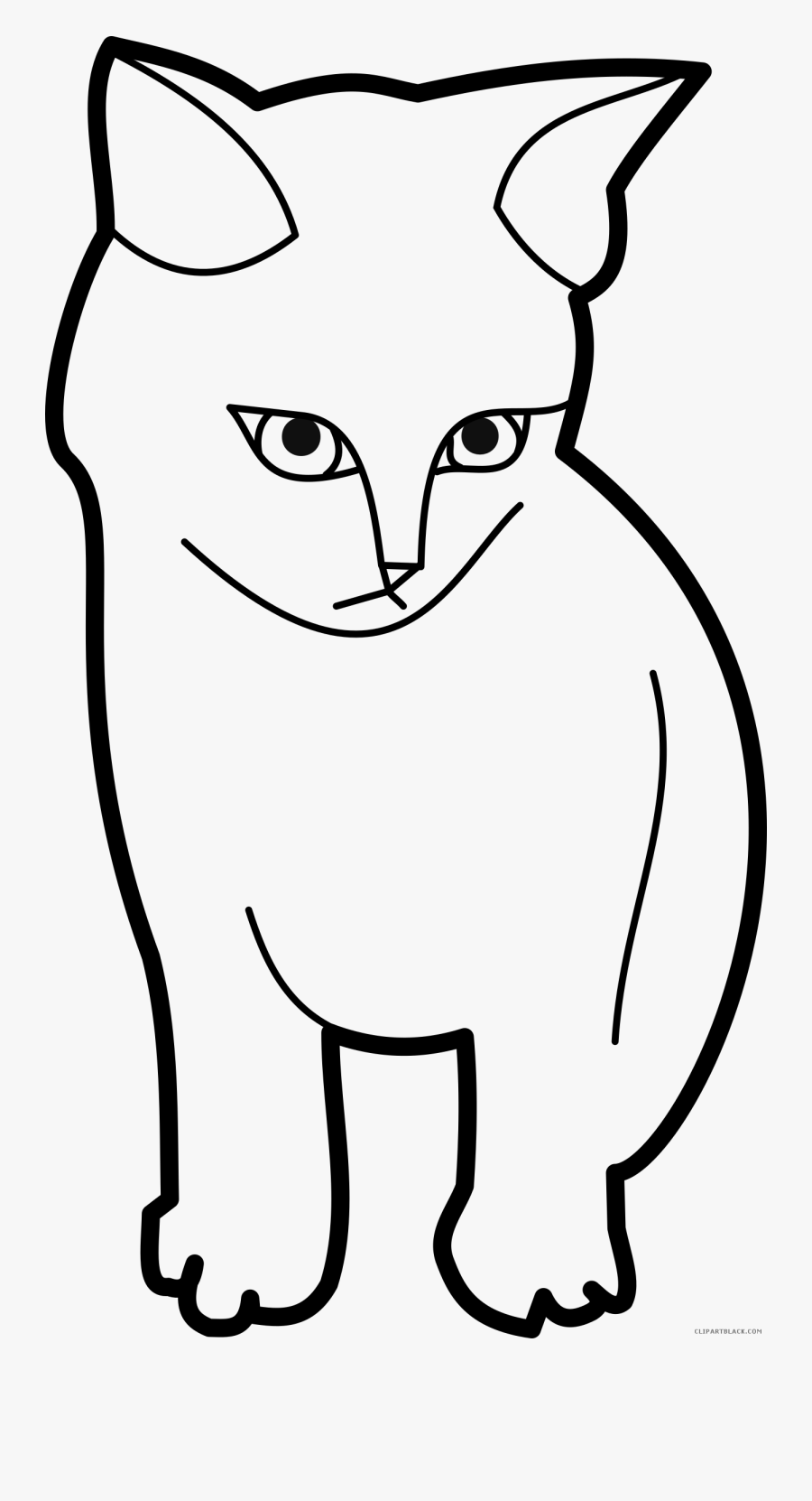 Cat Outline Animal Free Black White Clipart Images - Black And White Cat Clipart Png, Transparent Clipart