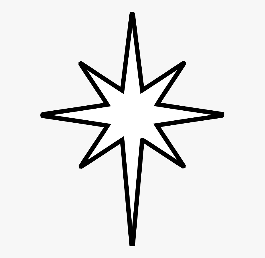 Star Clipart Art Black - Star Of Bethlehem Outline, Transparent Clipart