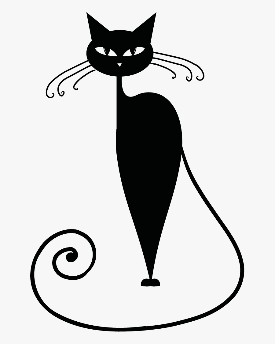 Black Cat - Clip Art Cat Silhouette, Transparent Clipart