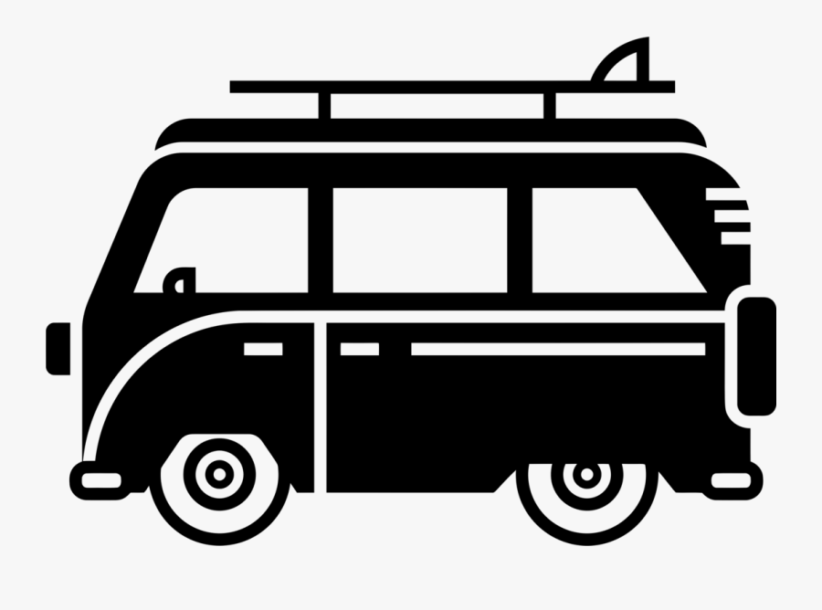 Van,car,compact Van - Campingvogn Med Bil Tegnet, Transparent Clipart