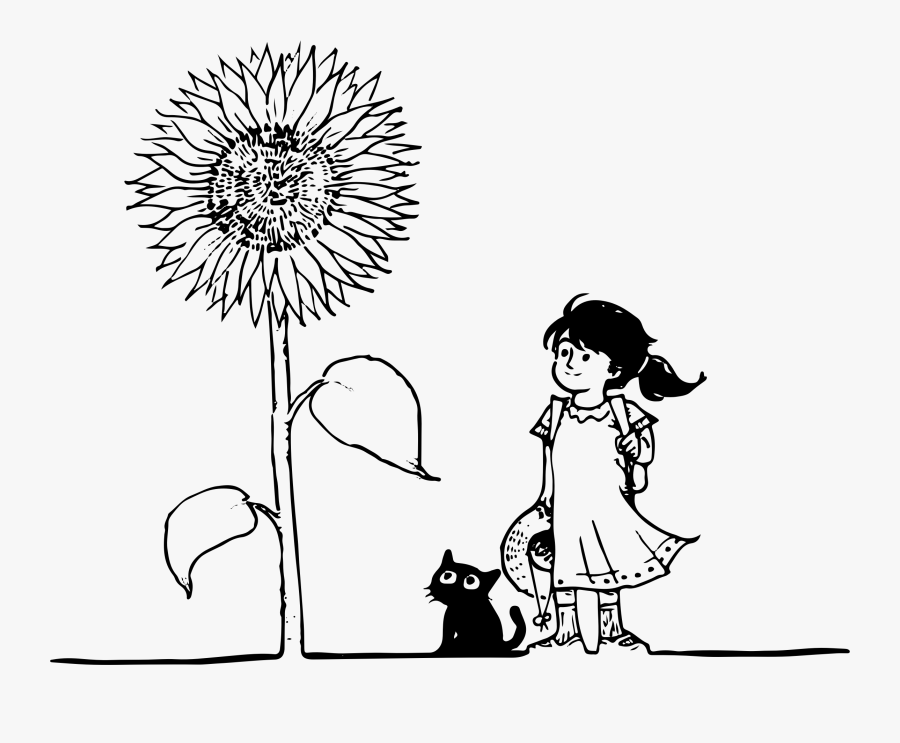 Cat Girl Line Art Clip Arts - Happy Birthday Beloved Friend, Transparent Clipart