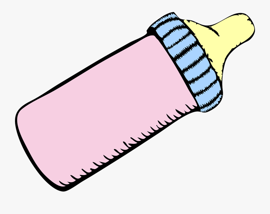 Baby, Bottle, Milk, Light, Pink, Blue, Soother - Baby Milk Bottle Clip Art, Transparent Clipart