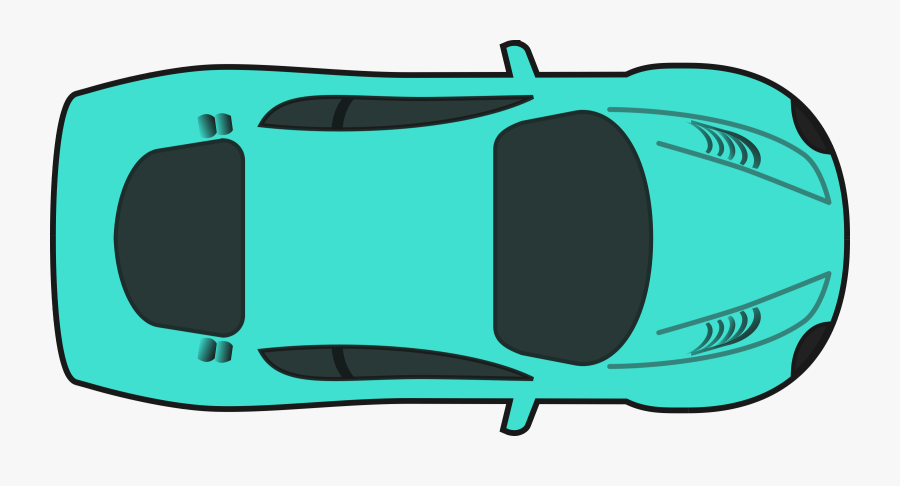 Turquois Racing Car Clipart By Qubodup - Top View Car Clipart, Transparent Clipart