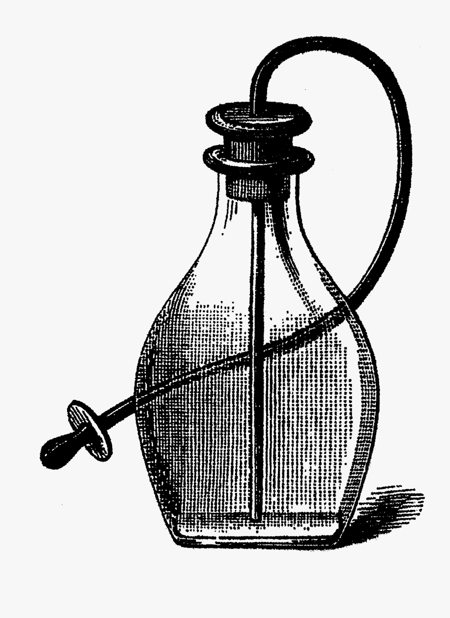 Transparent Baby Bottle Clipart Png - Glass Bottle Vintage Illustration Png, Transparent Clipart