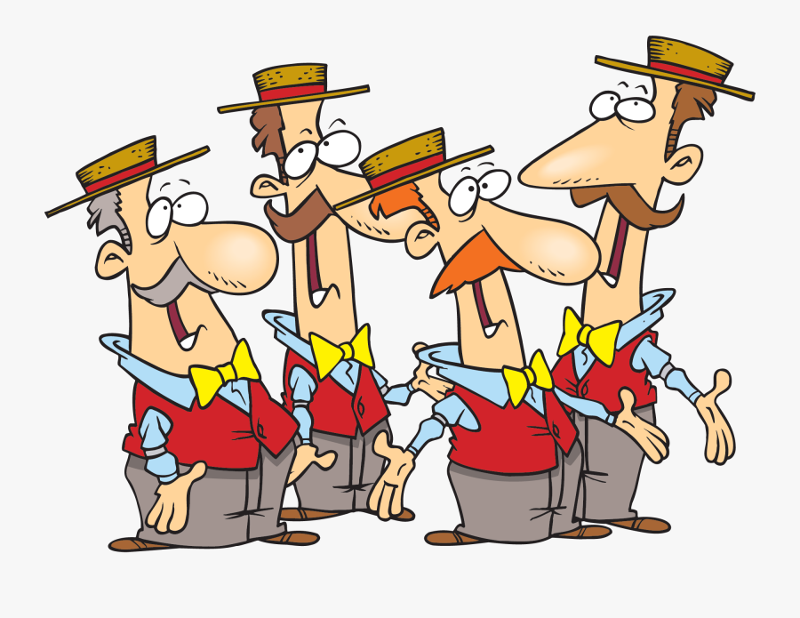 Cartoon Barbershop Quartet, Transparent Clipart