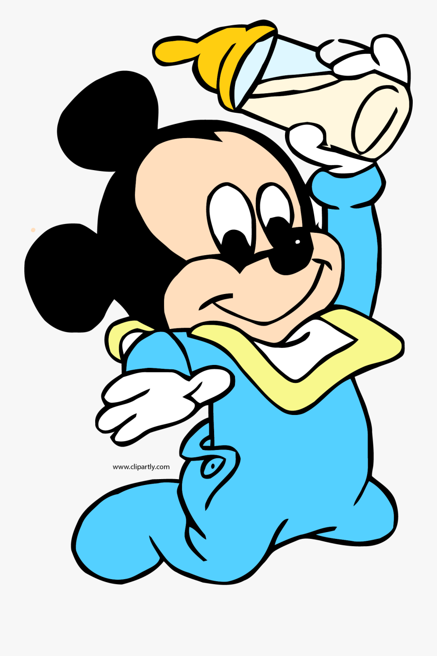 Baby Mickey Bottle Clipart Png - Disney Baby Mickey Mouse With Bottle, Transparent Clipart
