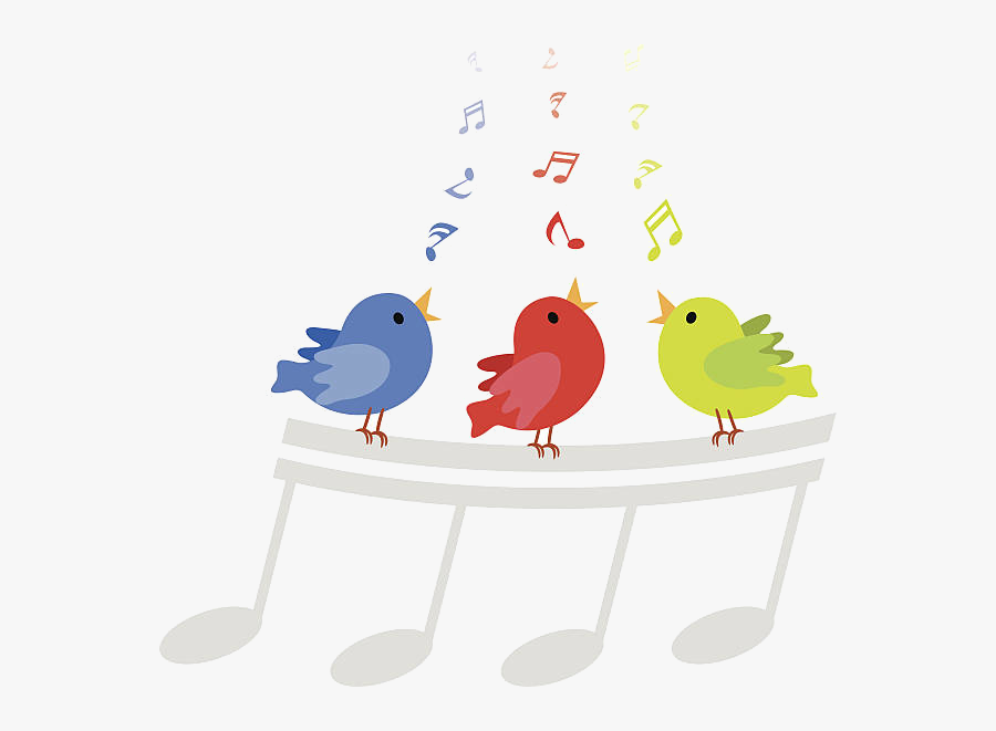 Bird Singing Clipart Transparent Png - Birds Singing Musical Notes, Transparent Clipart