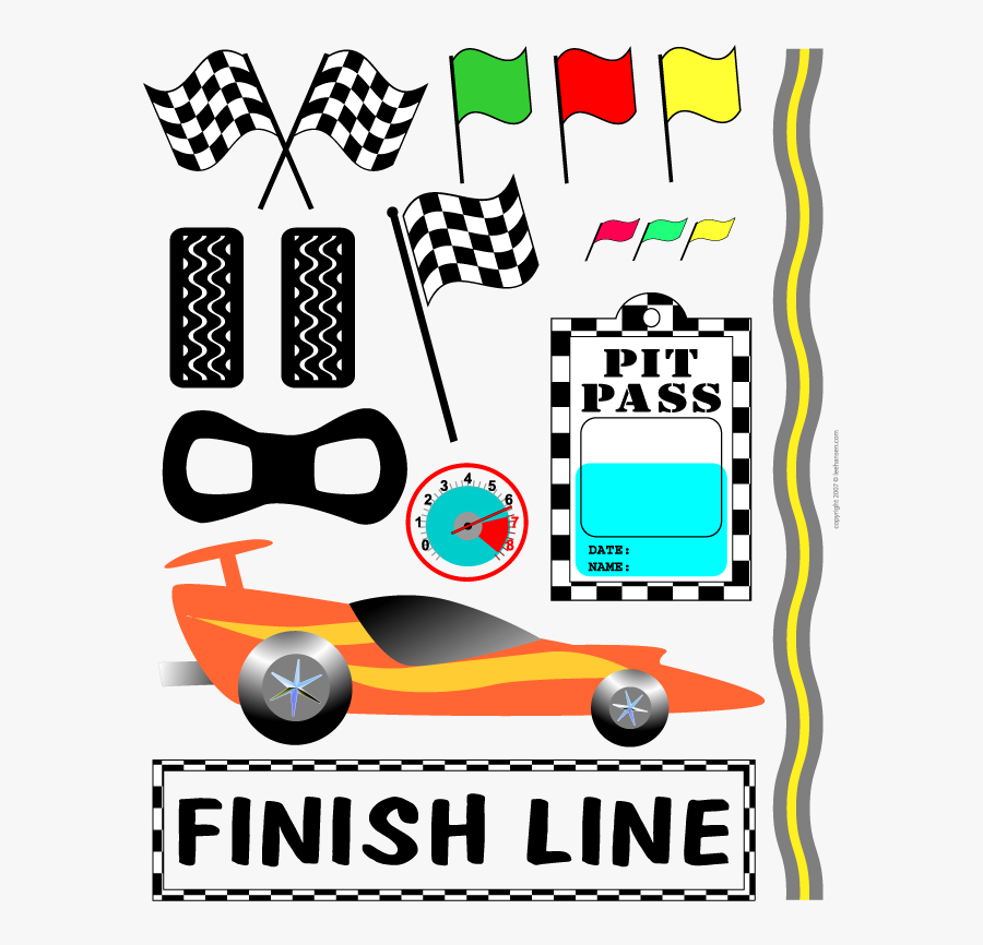 Race Car Scrapbook Stickers, Transparent Clipart