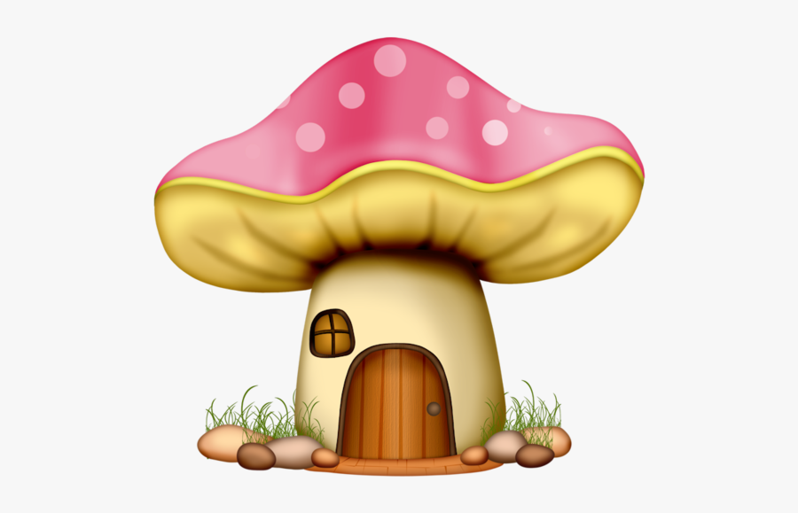 Champignons Png Tubes Glass - Mushroom House Cartoon Png, Transparent Clipart