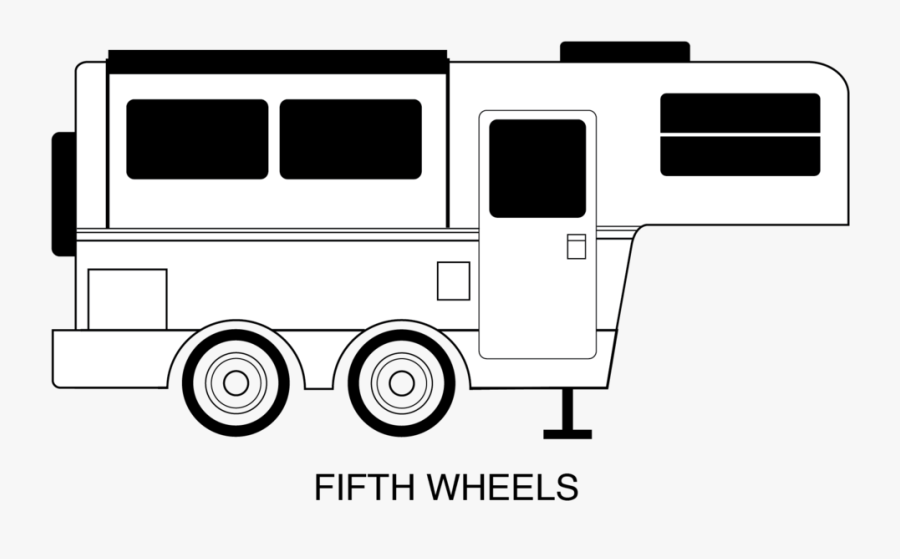 Vector Black And White Stock Fifth Wheel Camper Clipart - Fifth Wheel Clipart Free Png, Transparent Clipart