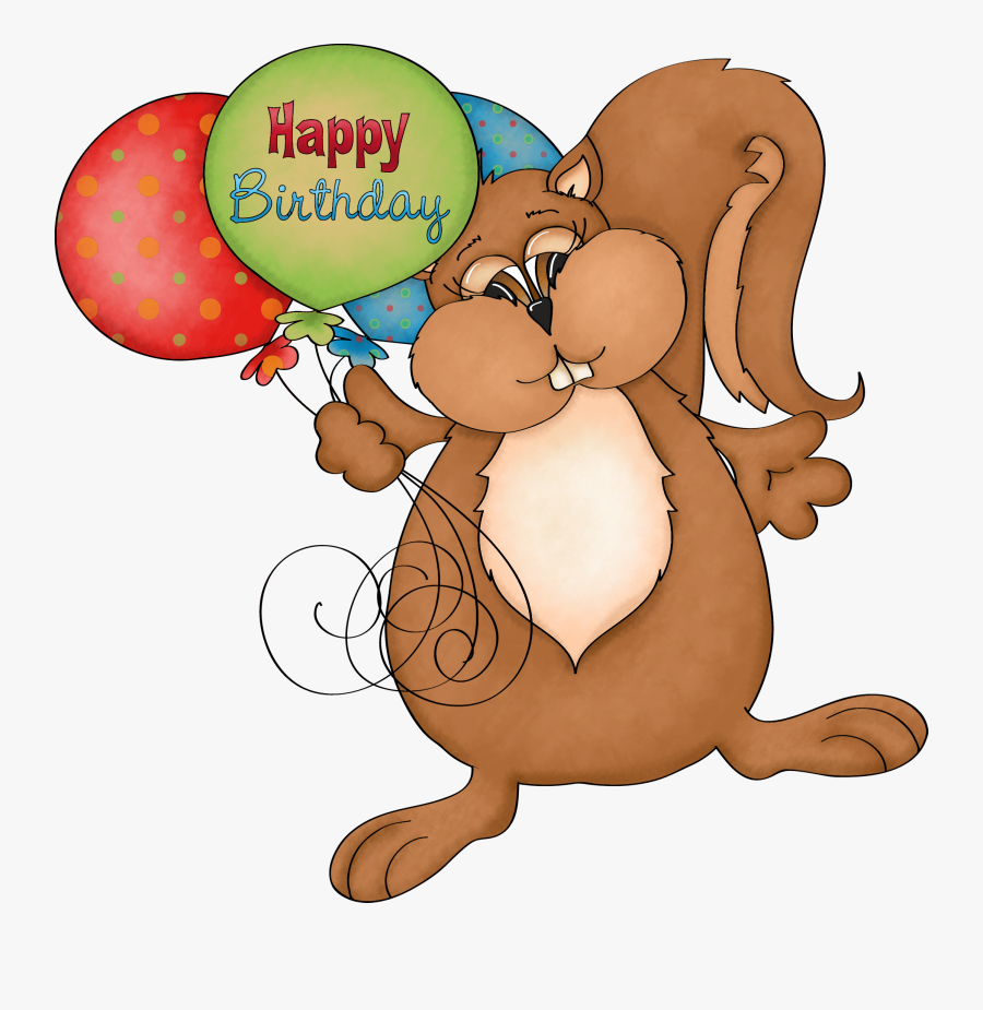 Happy Birthday Squirrel, Transparent Clipart