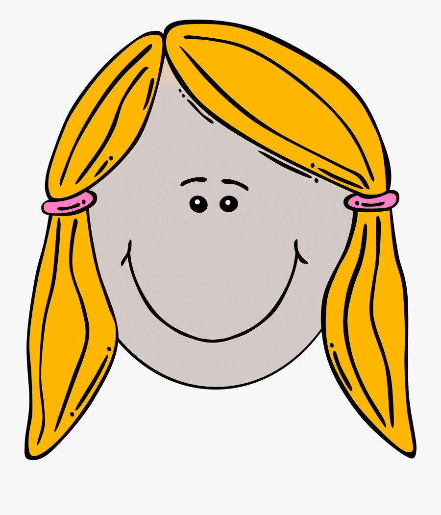 Happy Face Girl Clipart - Blonde Hair Clip Art, Transparent Clipart