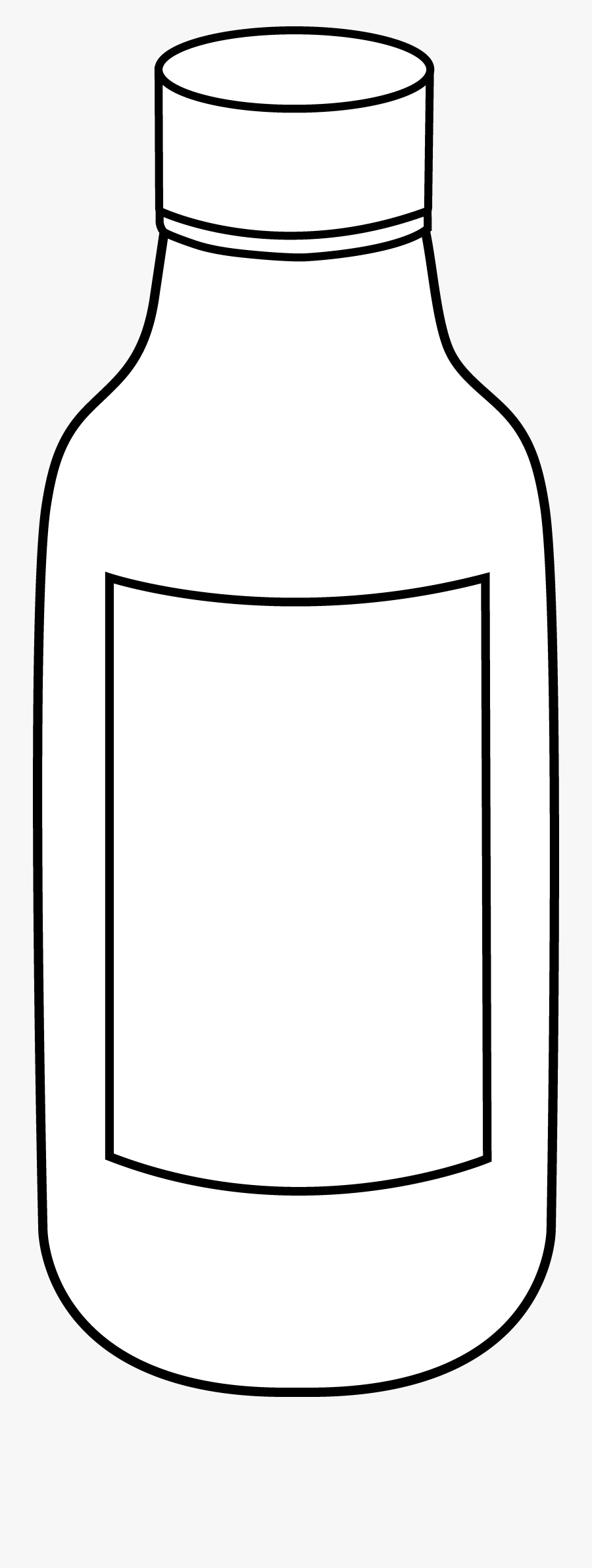 Water Bottle Clipart Black And White Panda All Type - Bottle Clipart Black And White, Transparent Clipart