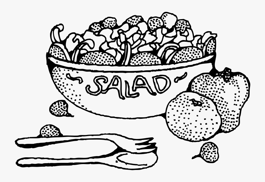 Salad - Salad Black And White, Transparent Clipart