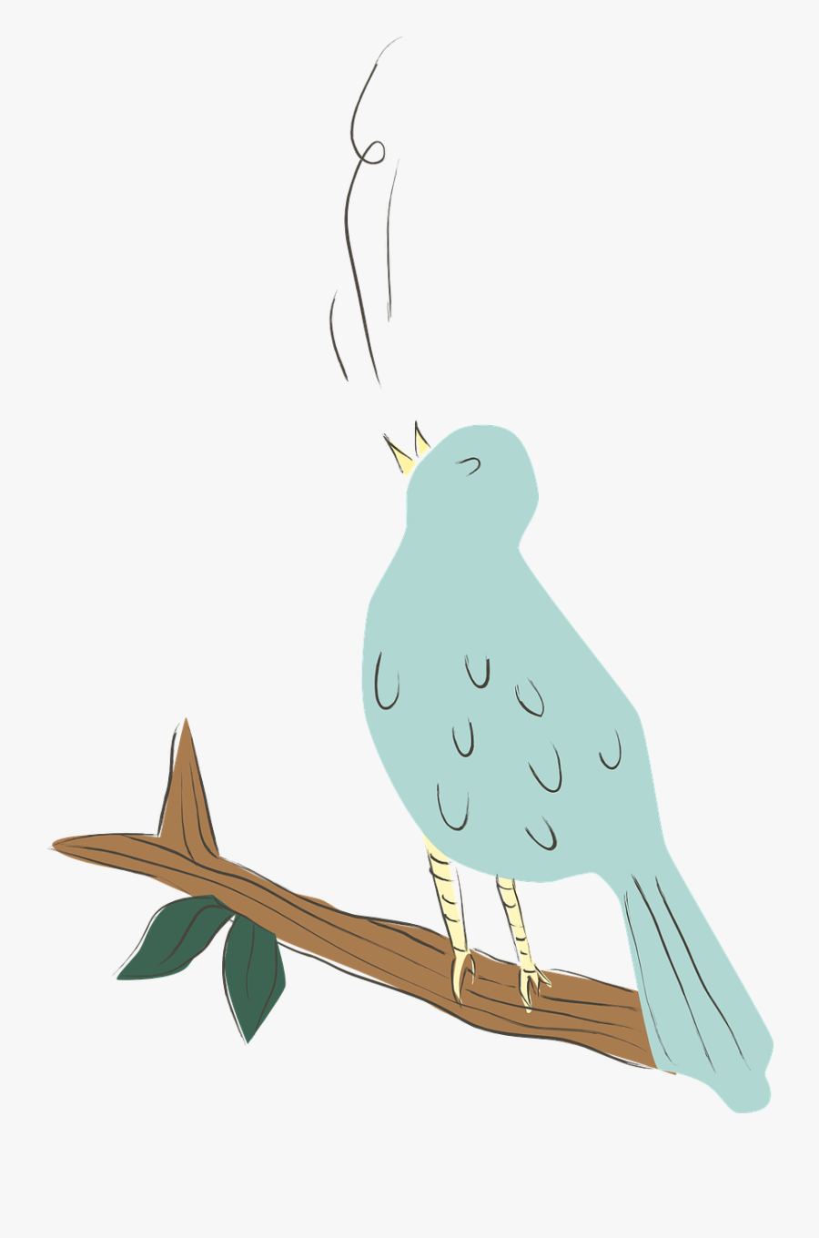 Bird Blue Singing Free Picture - Singing Bird Transparent Png, Transparent Clipart