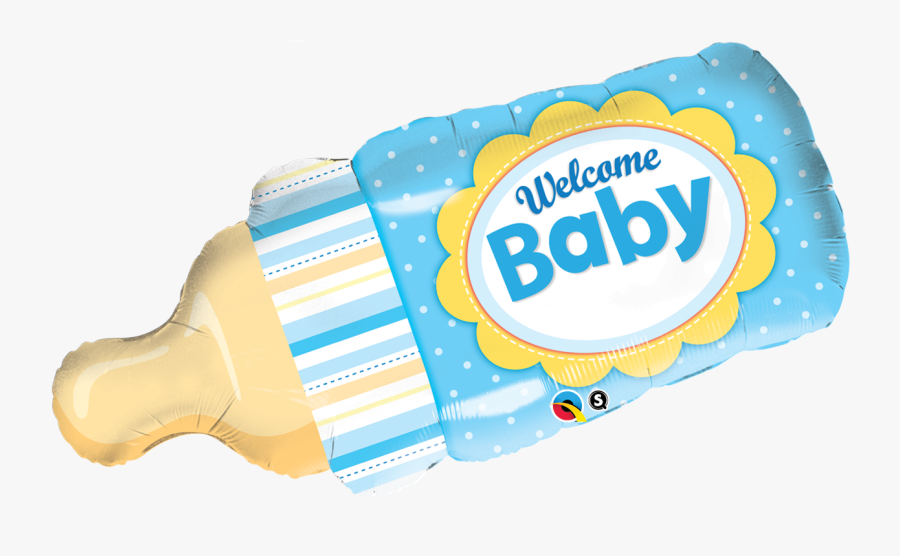 Welcome Baby Bottle Blue, Transparent Clipart