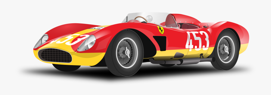 Onlinelabels Clip Art - Red And Yellow Race Car, Transparent Clipart
