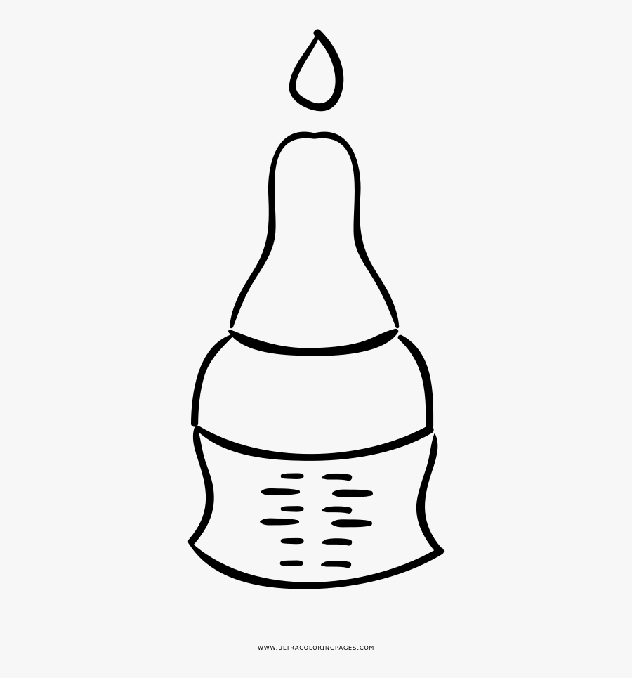 Baby Bottle Coloring Page, Transparent Clipart