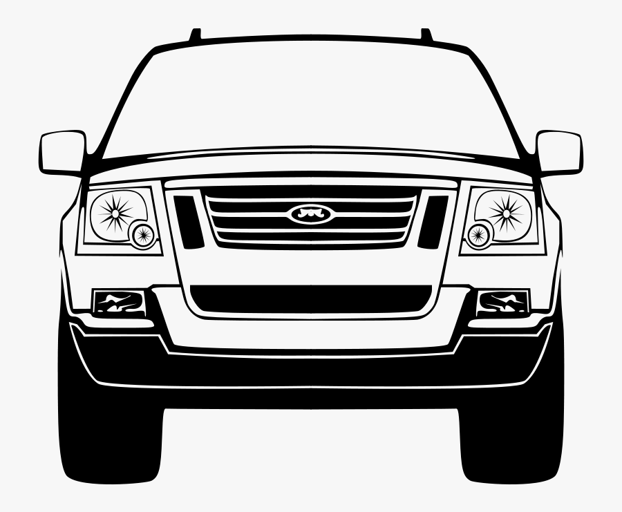 Car Clipart Front View - Car Front Silhouette Png, Transparent Clipart