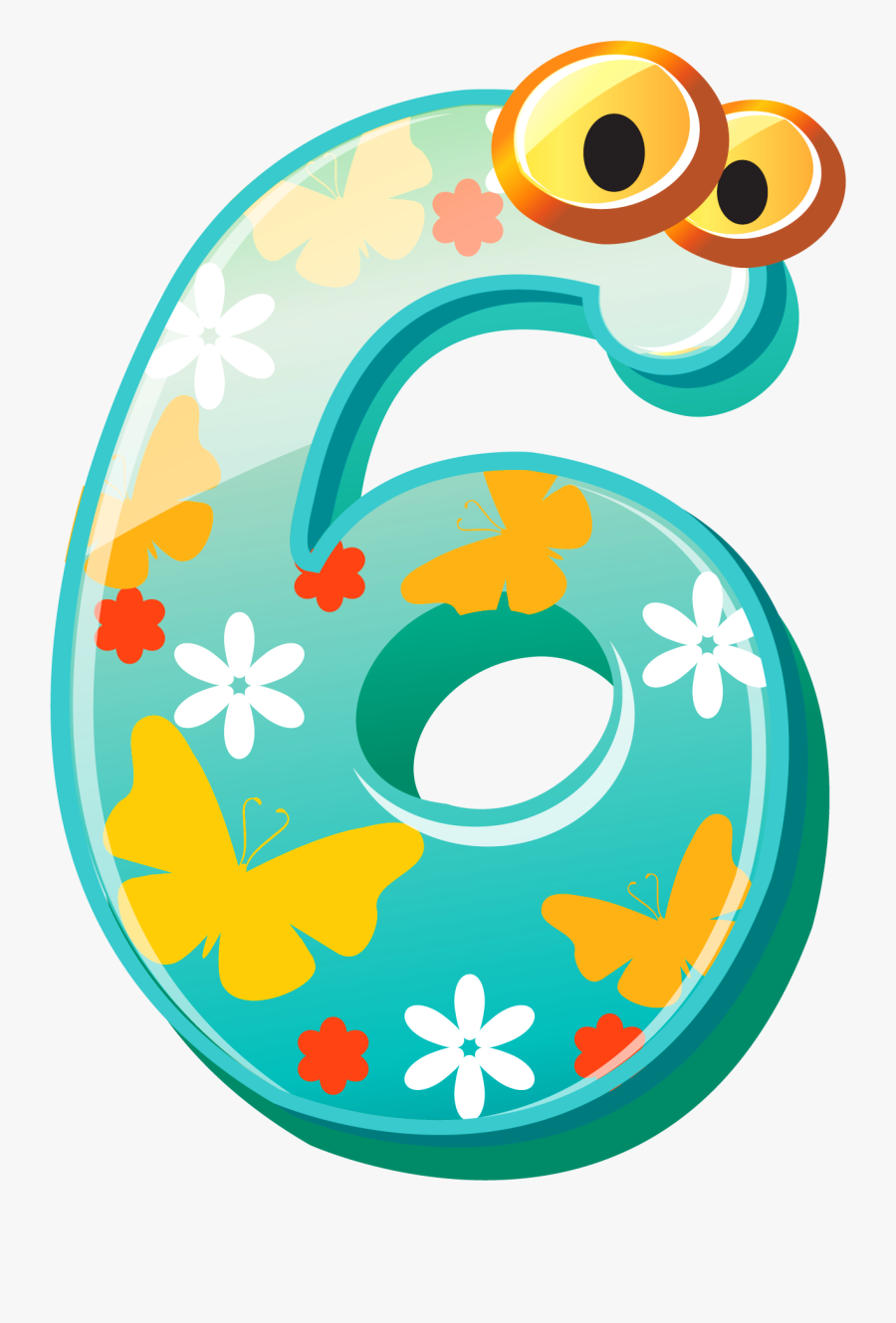 Cute Six Png Image - Cute Numbers Clipart, Transparent Clipart
