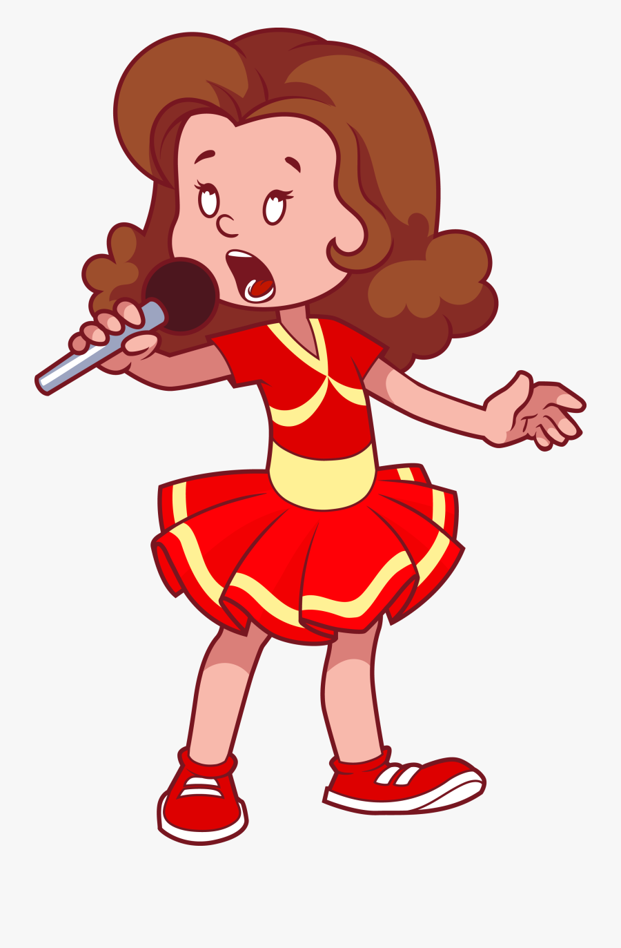 Cartoon Singing Girl Clip - Girl Singing Cartoon Png, Transparent Clipart