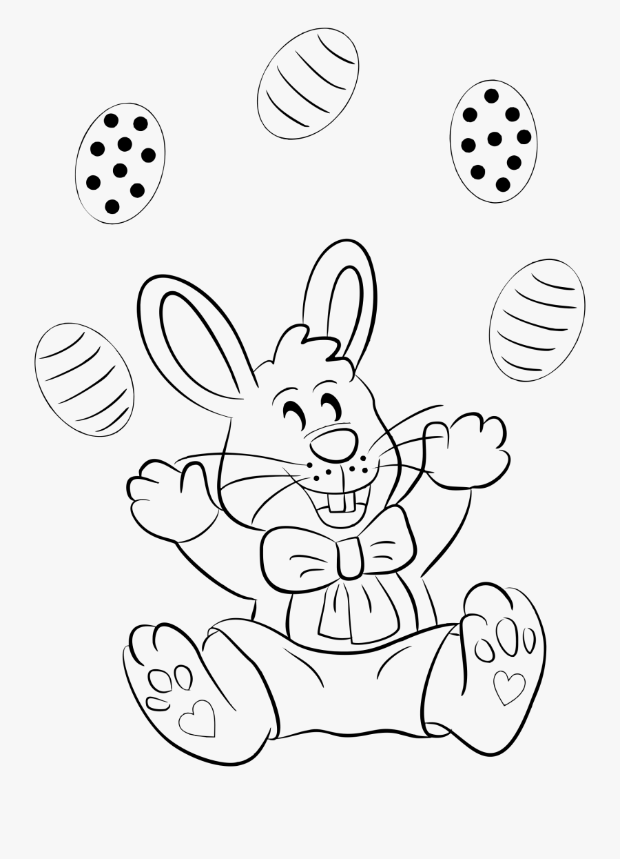 Easter Bunny Line Art Clip Arts - Color By Number Bunny, Transparent Clipart
