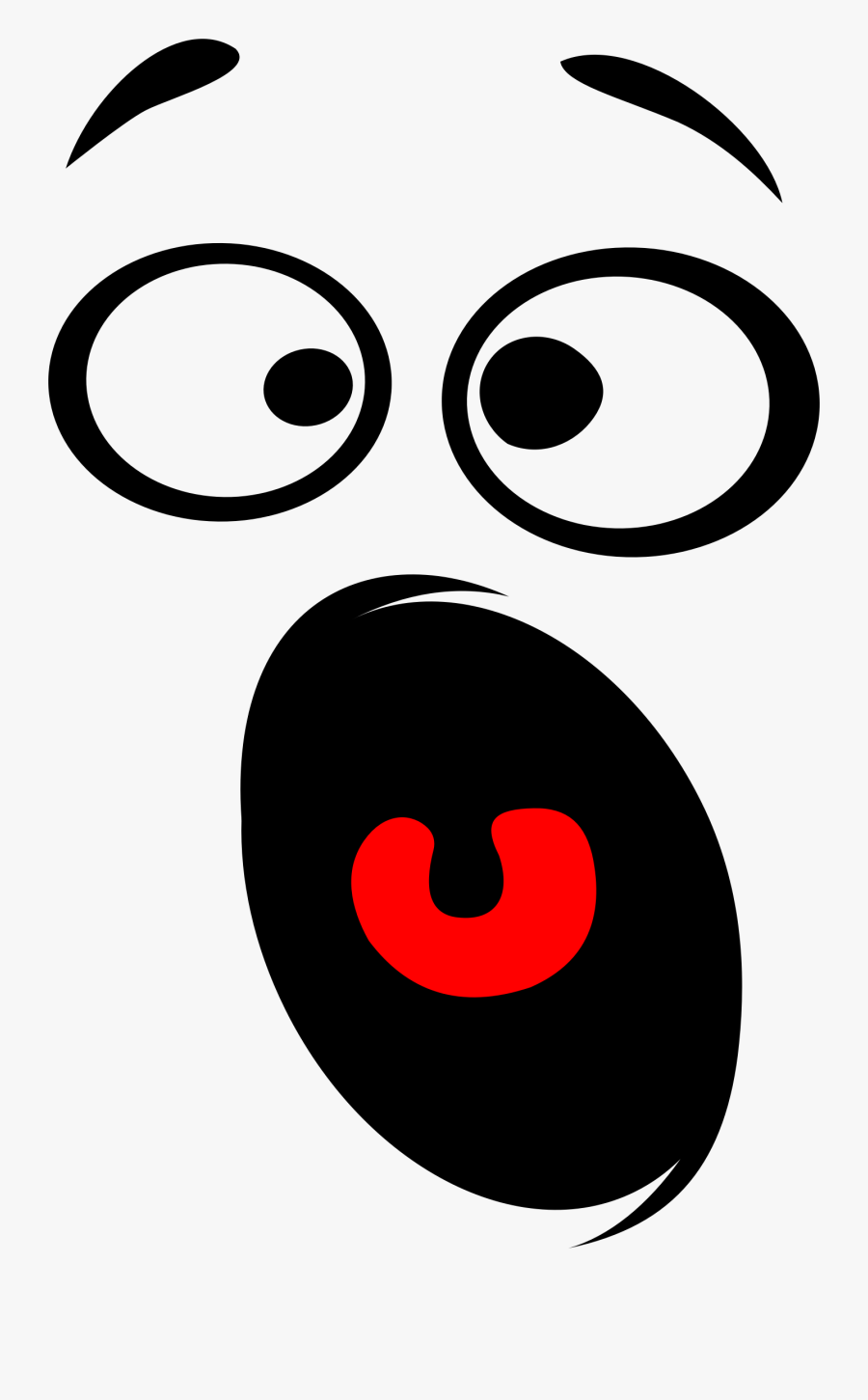 Scared Face Clipart Horrified Smiley Face Silhouette - Scared Face No Background, Transparent Clipart