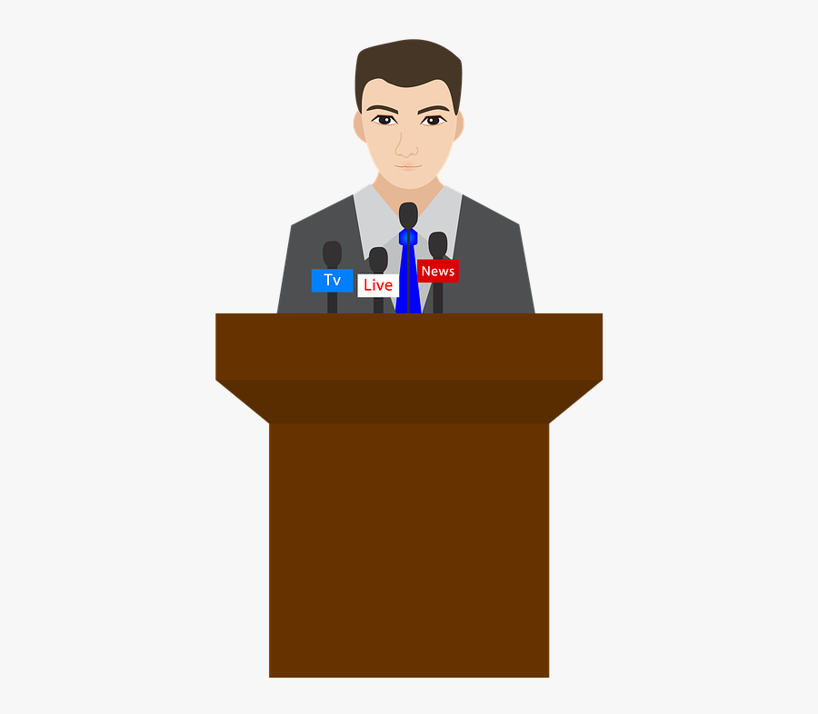 Standing,human Behavior,business - Cartoon Person Making A Speech, Transparent Clipart
