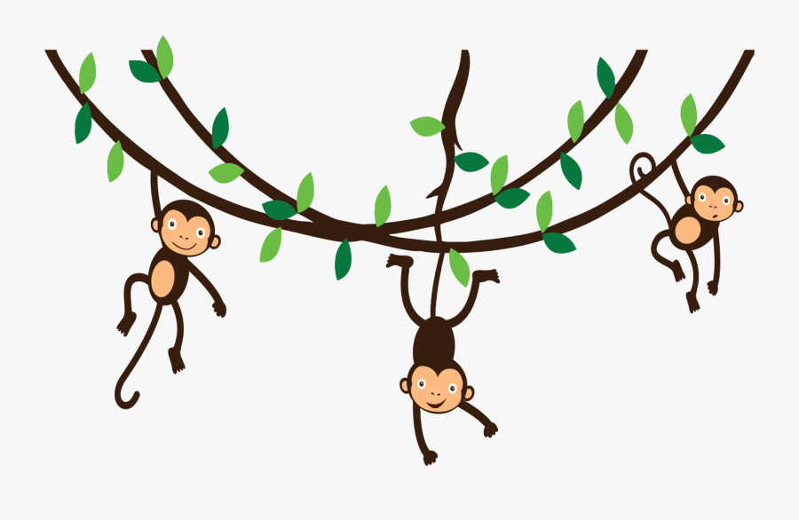 Collection Of Monkey Hanging From Tree - Jungle Vines Clip Art, Transparent Clipart