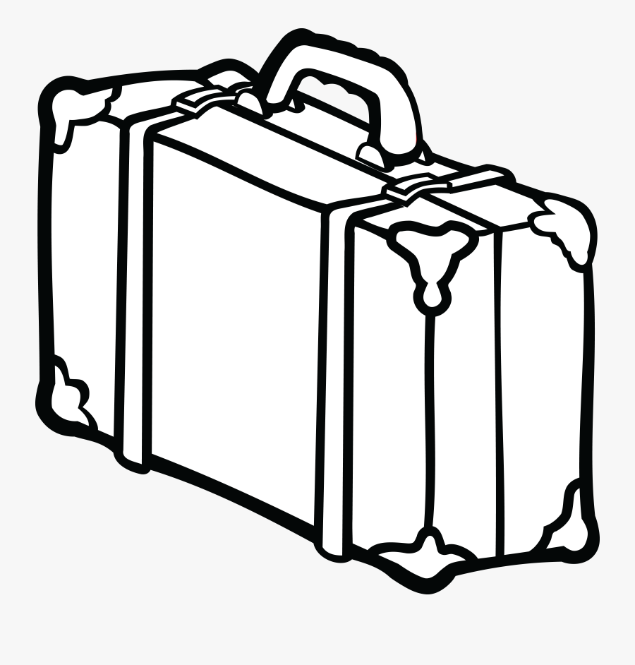 Clipart Suitcase Lineart - Luggage Clipart Black And White, Transparent Clipart