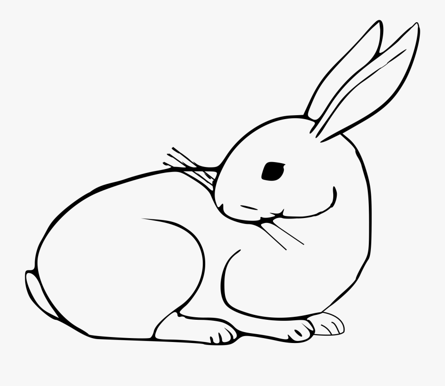 Rabbits Drawing Easter Bunny Transparent Png Clipart - Black And White Rabbit Clipart Png, Transparent Clipart