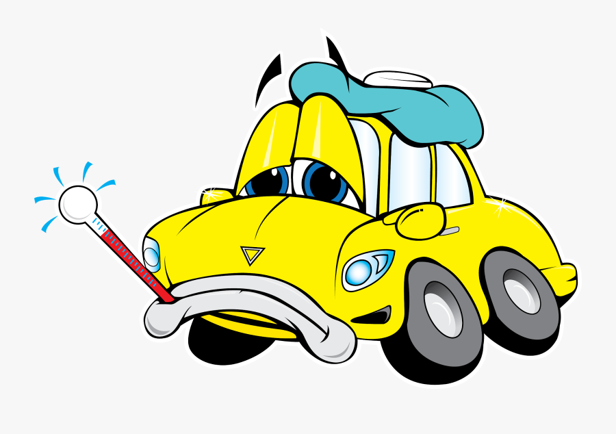 16 Yellow Color Family Car Clipart Images - Broken Down Car Cartoon, Transparent Clipart