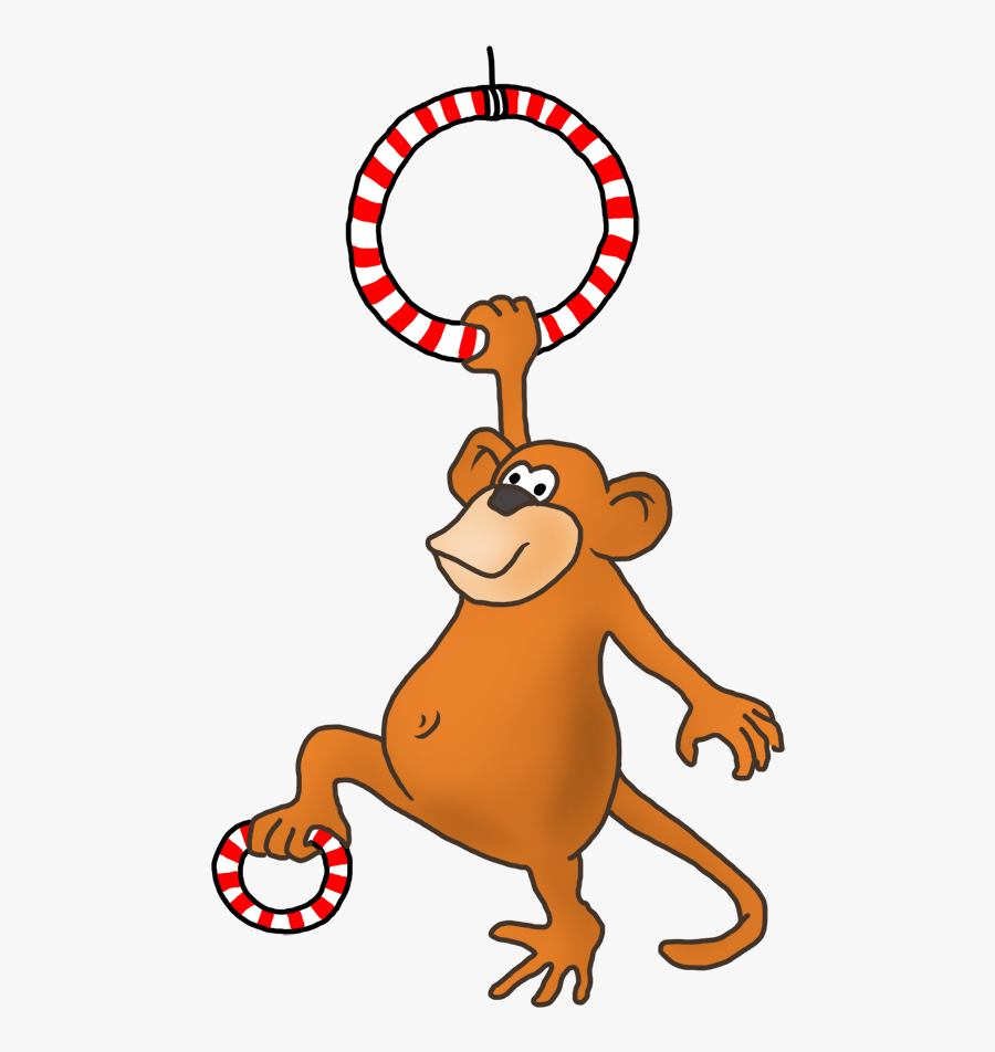 Funny Monkey Gymnastic Drawing - Gymnastics Clip Art Animal, Transparent Clipart