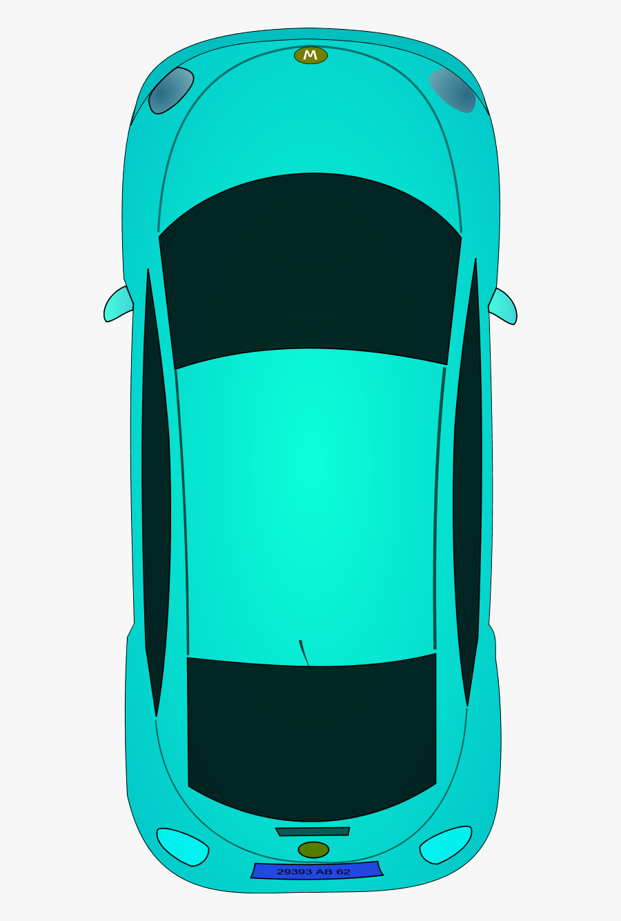 Clipart Top View Transparent - Car Top View Clipart, Transparent Clipart