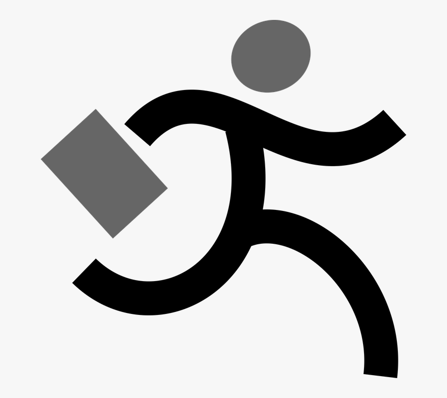 Transparent Running Stick Figure Png - Running Businessman Clipart