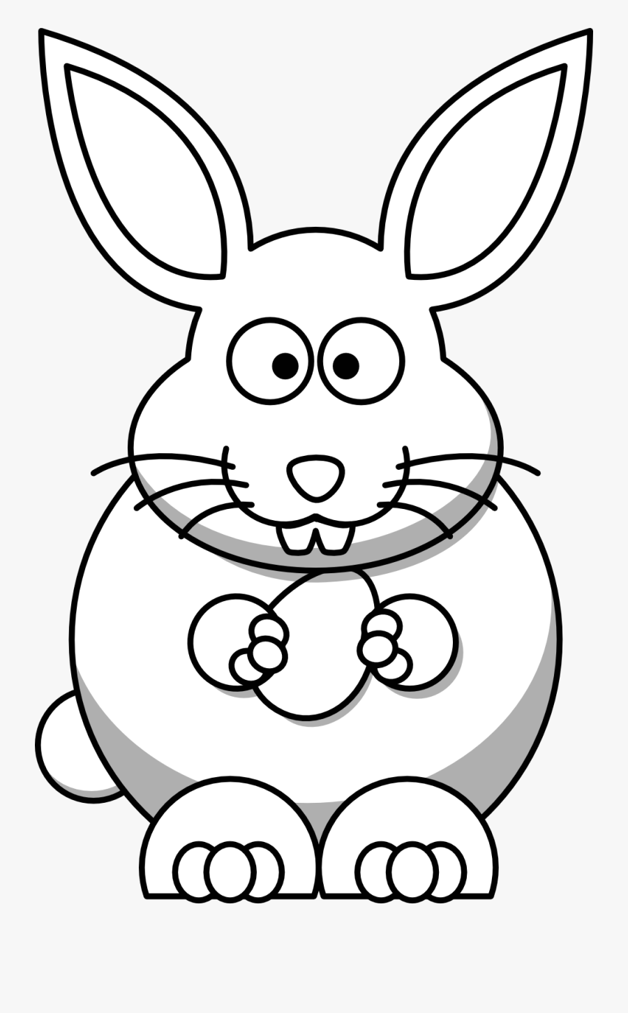 Cartoon Bunny Black White Line Art Scalable Vector - Cartoon Rabbit Clipart, Transparent Clipart