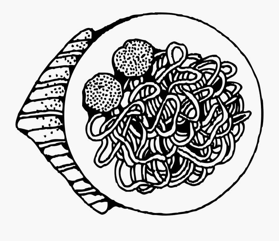 Pasta Salad Clip Art Black And White 91593 - Pasta Black And White, Transparent Clipart