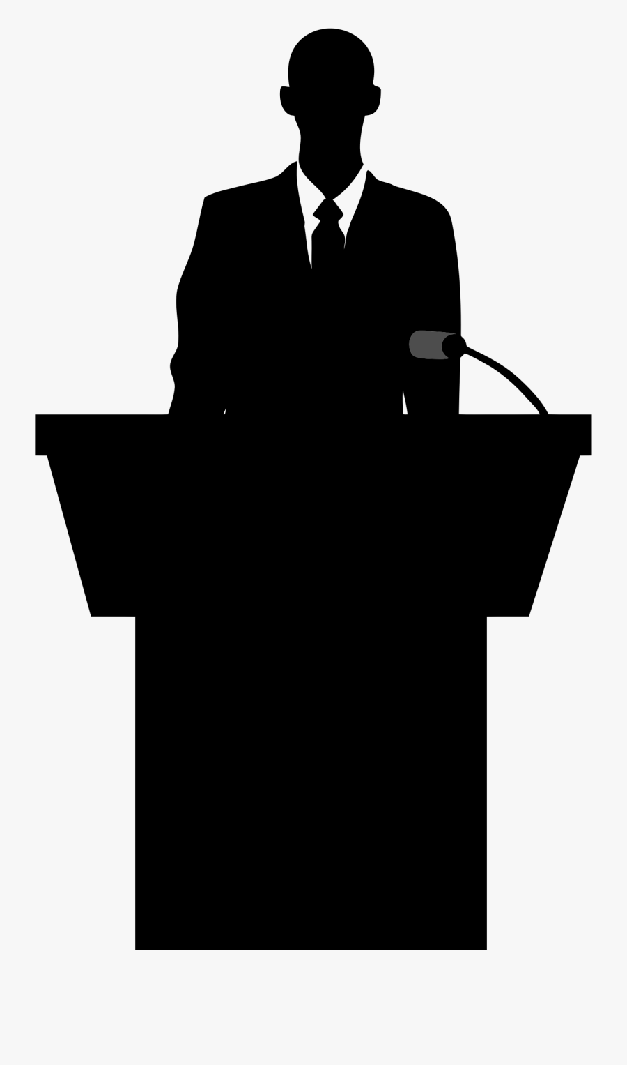 Clipart Business Man Podium Silhouette - Public Speaker Silhouette Png, Transparent Clipart