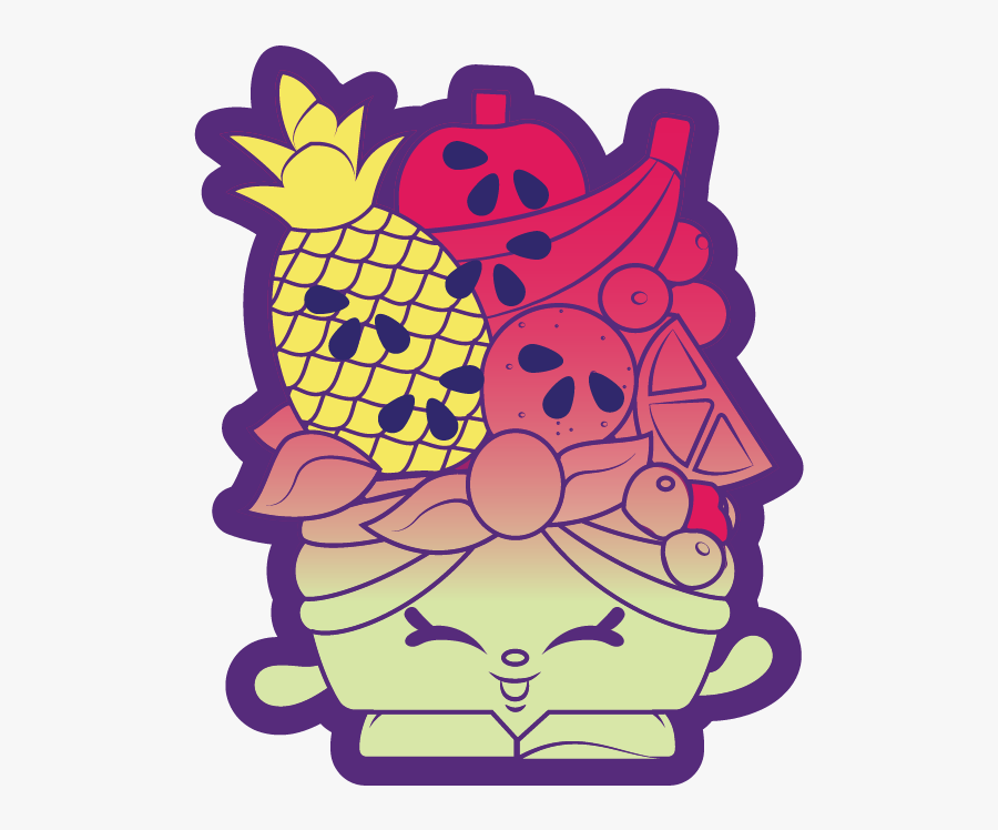 Transparent Cartoon Pineapple Png - Shopkins Clipart Black And White, Transparent Clipart