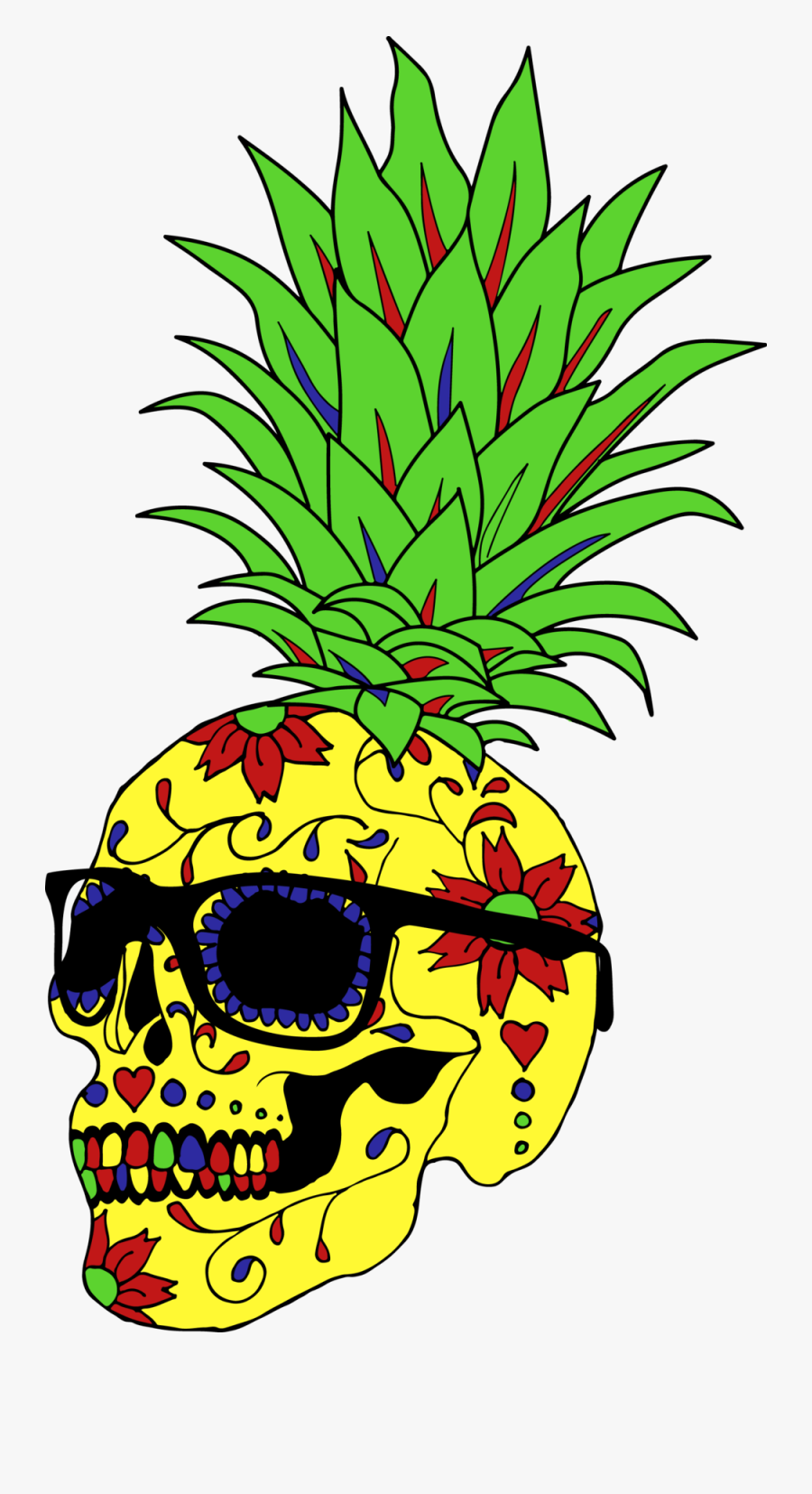 Skull Clipart Pineapple - Pineapple Skull Png, Transparent Clipart