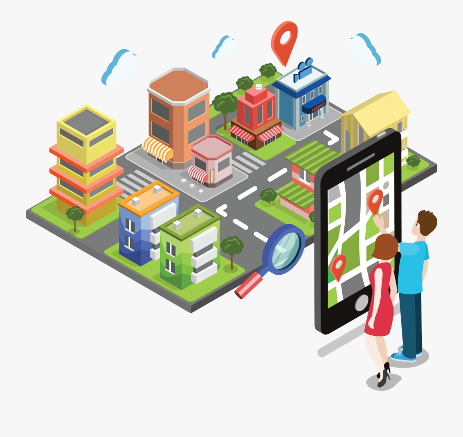Vector Business Ann Global Positioning System Infographic - Info Graphic Map Navigation, Transparent Clipart